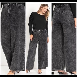 Eloquii wide leg high rise jeans black size 16 wide leg